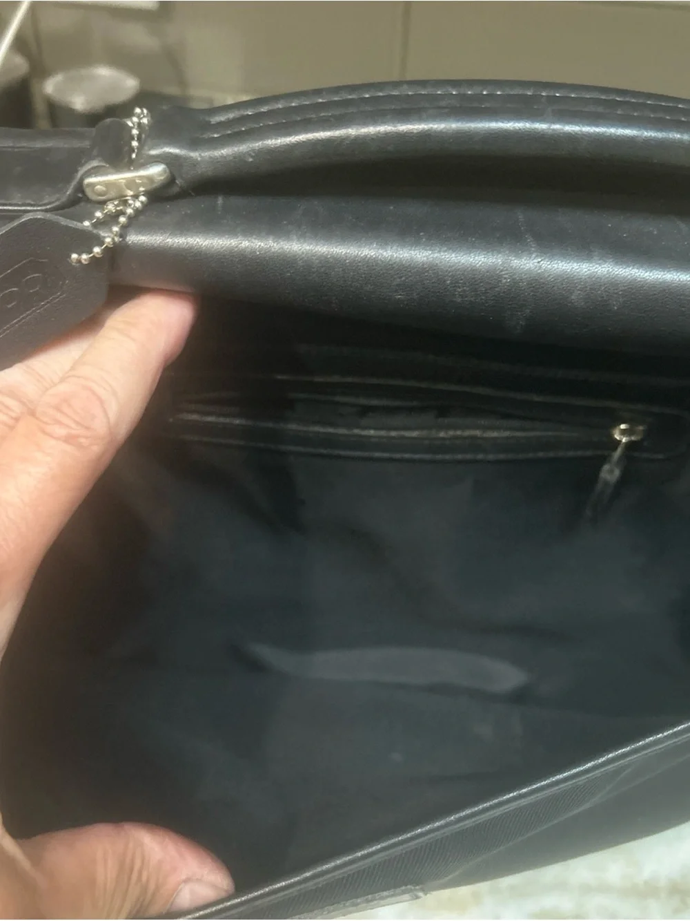 COACH BLACK LEATHER/NYLON BRIEFCASE/MESSENGER BAG Laptop Work Vintage Y2K unisex
